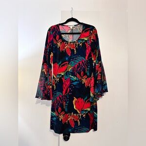 Prelude Floral Dress with Bell Sleeves